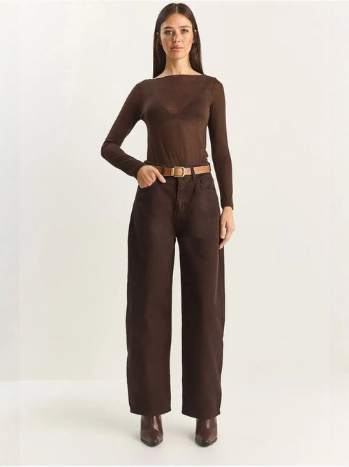 Wide-leg jeans met riem lucci - Kiabi Wide-leg jeans met riem lucci - Kiabi