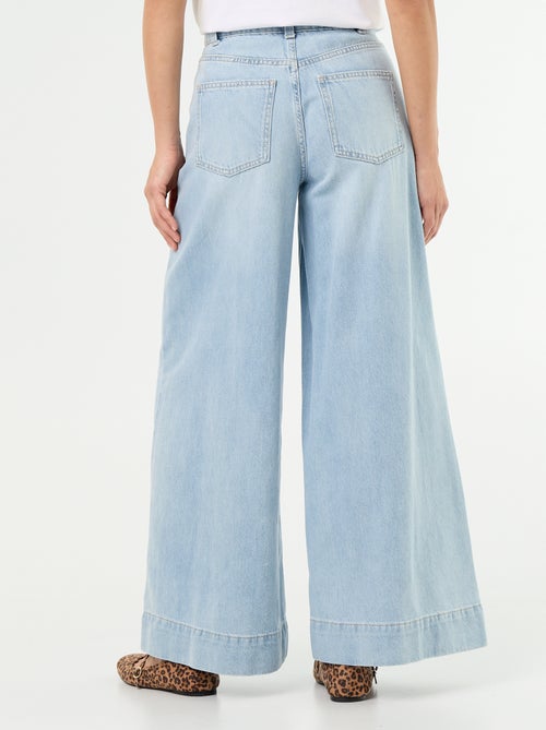 Wide leg-jeans met uitgesneden zakken - Kiabi