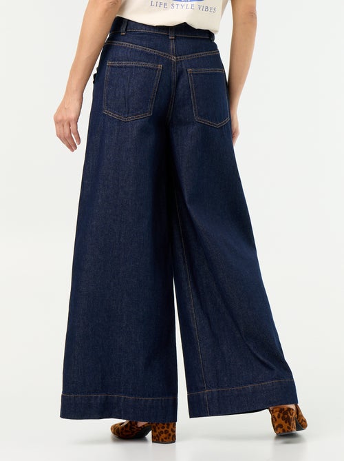 Wide leg-jeans met uitgesneden zakken - Kiabi