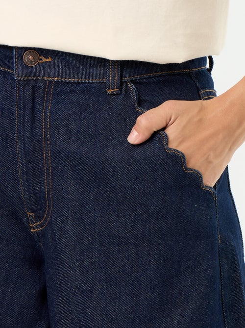Wide leg-jeans met uitgesneden zakken - Kiabi