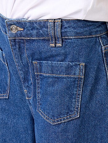 Wide leg jeans / ruimvallend model met opgestikte zakken