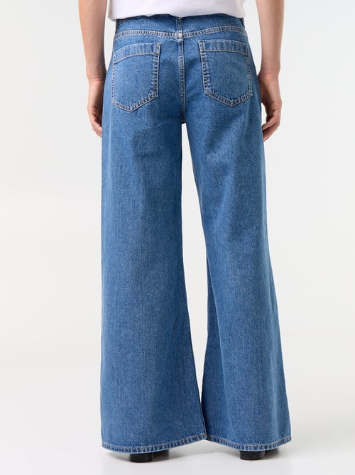 Wide leg jeans / ruimvallend model met opgestikte zakken - Kiabi