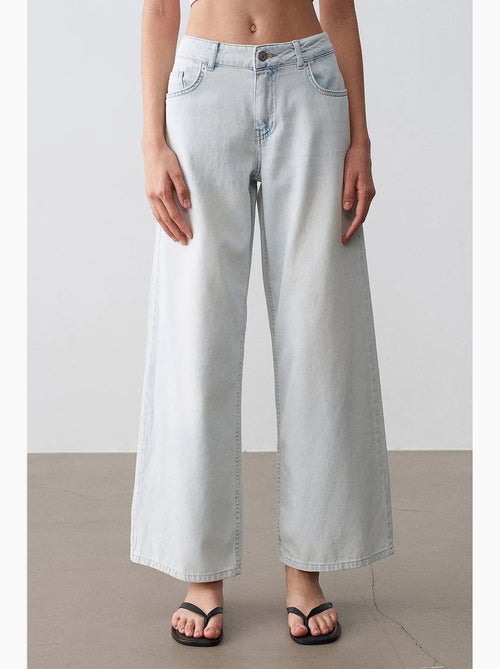 Wide-leg jeans van katoen-denim met lage taille dilvin - Kiabi Wide-leg jeans van katoen-denim met lage taille dilvin - Kiabi