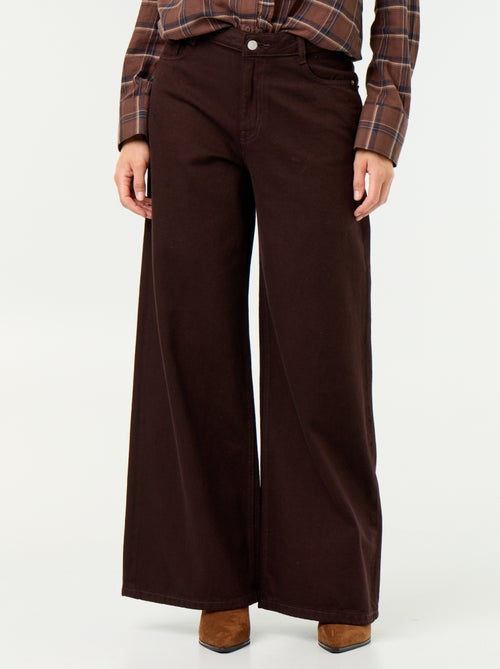 Wide leg jeans / wijde pasvorm met motief - Kiabi