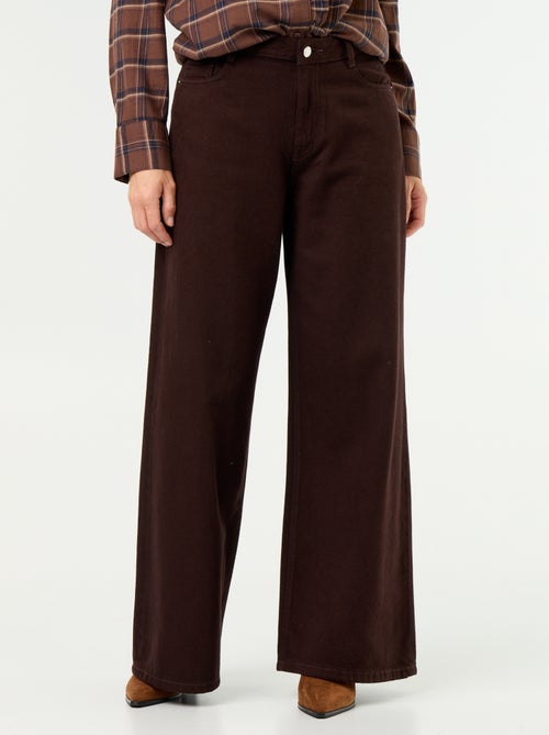 Wide leg jeans / wijde pasvorm met motief - Kiabi