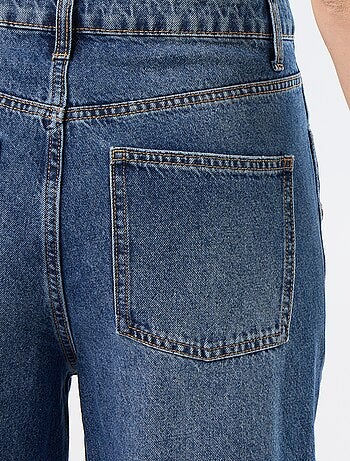 Wide leg jeans / wijde pasvorm met sierdrukknopen aan de zijkanten