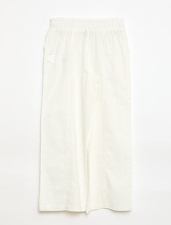 Wide leg katoenen broek