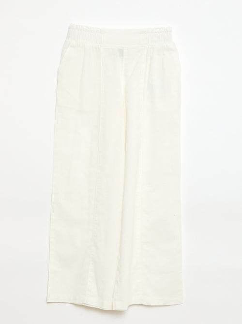 Wide leg katoenen broek - Kiabi