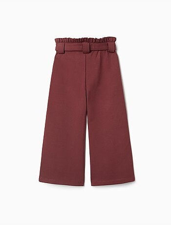 Wide leg roma brei broek met riem