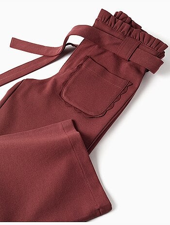 Wide leg roma brei broek met riem