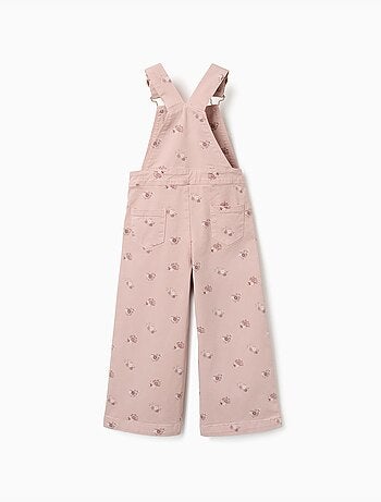 Wide leg twill tuinbroek met bloemenpatroon