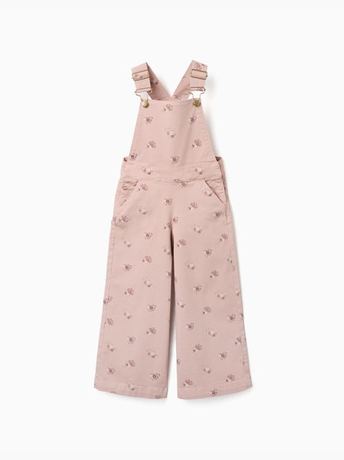 Wide leg twill tuinbroek met bloemenpatroon - Kiabi