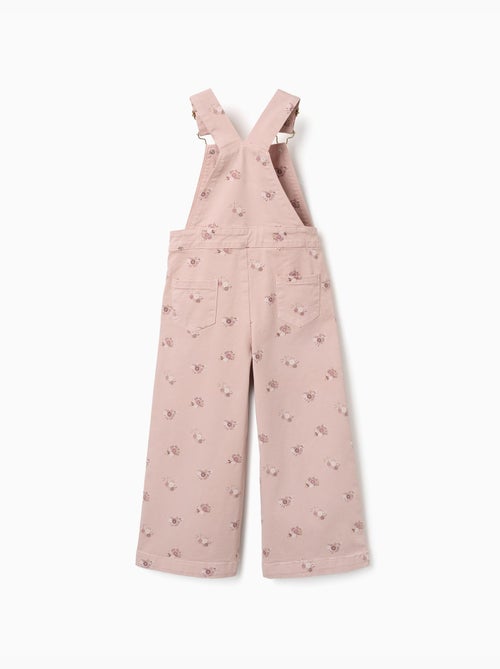 Wide leg twill tuinbroek met bloemenpatroon - Kiabi