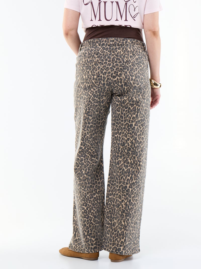 Wide leg-zwangerschapsbroek Biege - Kiabi