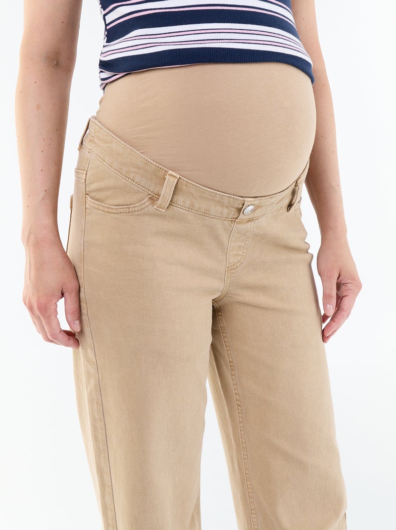 Wide leg-zwangerschapsbroek Biege - Kiabi