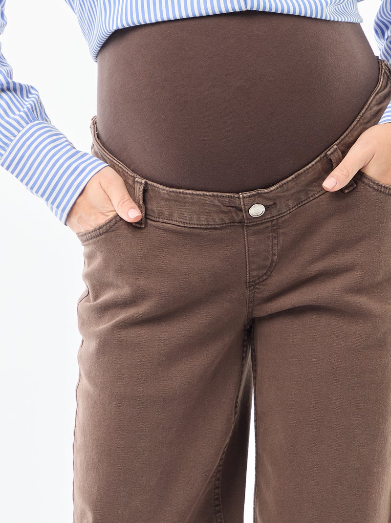 Wide leg-zwangerschapsbroek Bruin - Kiabi