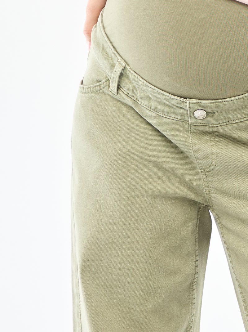 Wide leg-zwangerschapsbroek Groen - Kiabi