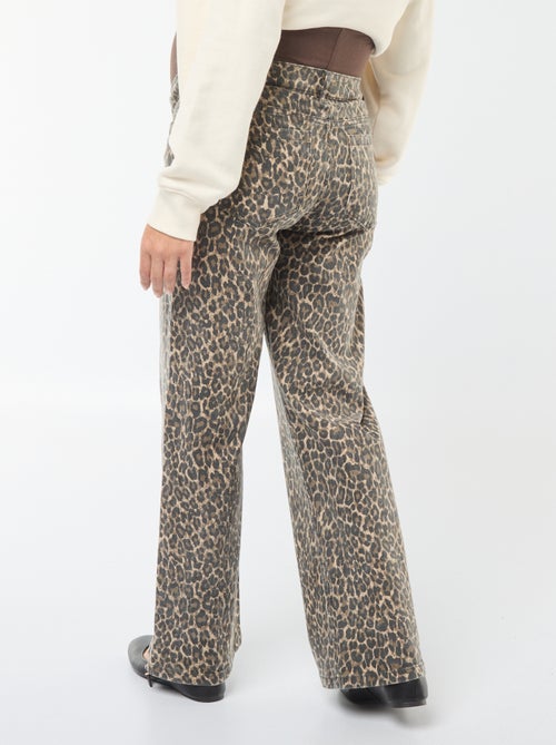 Wide leg zwangerschapsbroek met luipaardprint - Kiabi