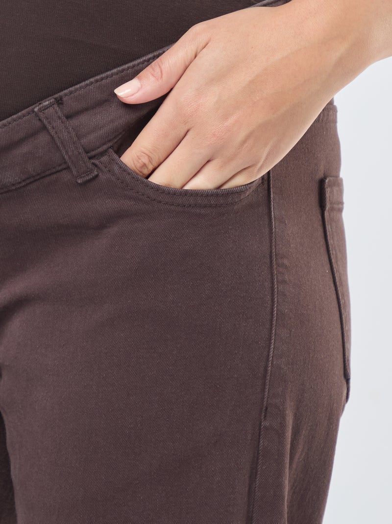 Wide leg zwangerschapsbroek met luipaardprint bruin - Kiabi