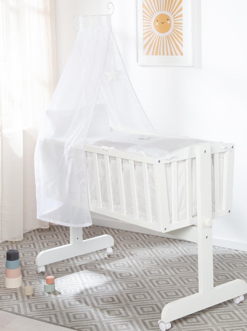 Wieg met complete beddengoedset met konijnenprint 'fox & bunny' roba Wit - Kiabi