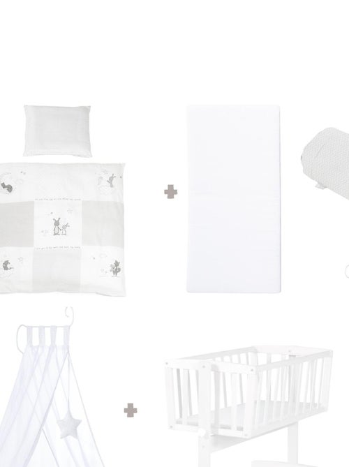 Wieg met complete beddengoedset met konijnenprint 'fox & bunny' roba - Kiabi