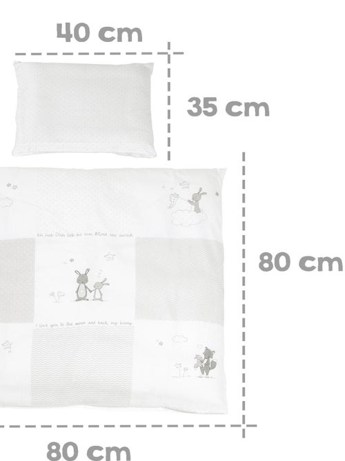 Wieg met complete beddengoedset met konijnenprint 'fox & bunny' roba - Kiabi