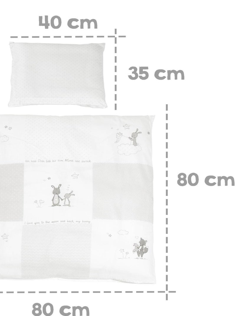 Wieg met complete beddengoedset met konijnenprint 'fox & bunny' roba Wit - Kiabi