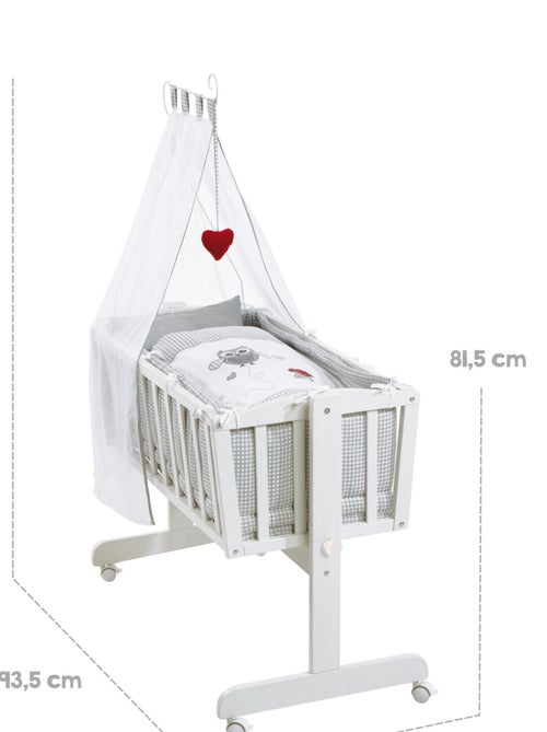 Wieg met complete beddengoedset met print 'Adam & Eule' ROBA - Kiabi