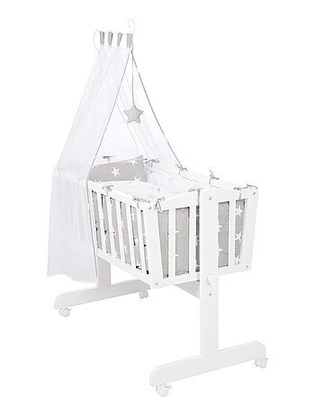 Wieg met complete beddengoedset met sterrenprint - ROBA 'Little Stars'