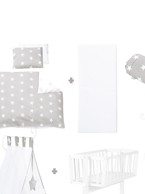 Wieg met complete beddengoedset met sterrenprint - ROBA 'Little Stars' - Kiabi