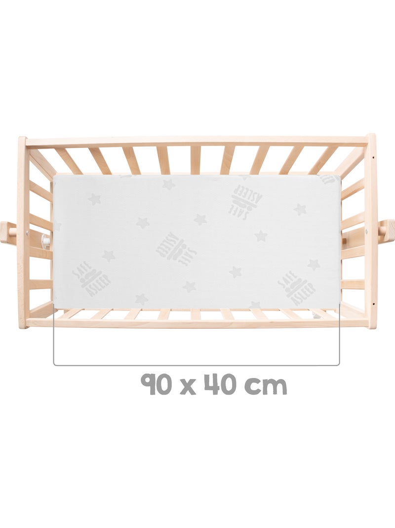 Wieg van biologisch beukenhout met complete beddengoedset met uilenprint 'Adam et Eule' ROBA Natuurlijk hout - Kiabi