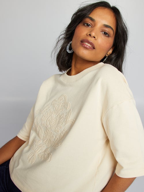 Wijd cropped T-shirt - Kiabi