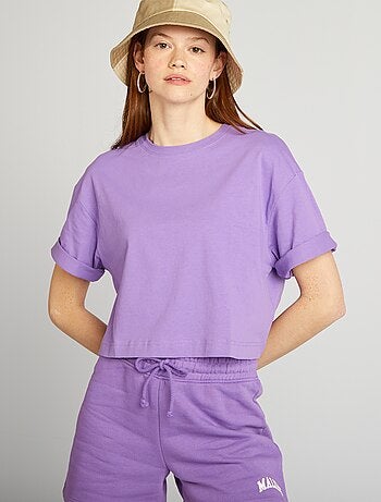 Wijd cropped T-shirt