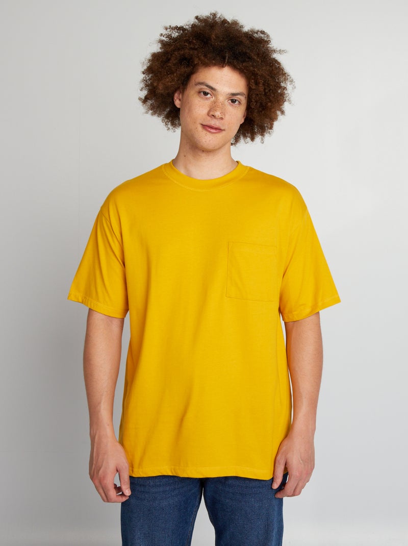 Wijd, effen T-shirt GEEL - Kiabi