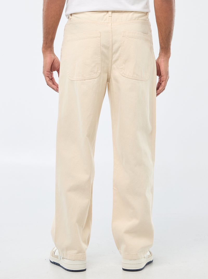 Wijd model / relaxed fit jeans met 5 zakken Wit - Kiabi