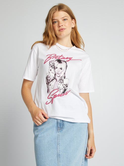 Wijd T-shirt met 'Britney Spears'-print - Kiabi