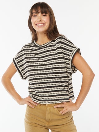 Wijd T-shirt met fantasiepatroontje en korte mouw