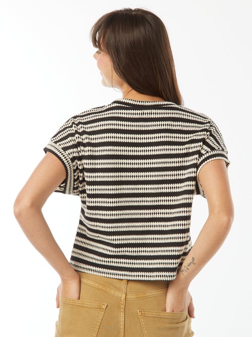 Wijd T-shirt met fantasiepatroontje en korte mouw - Kiabi