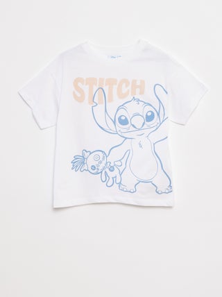Wijd T-shirt met Stitch-print