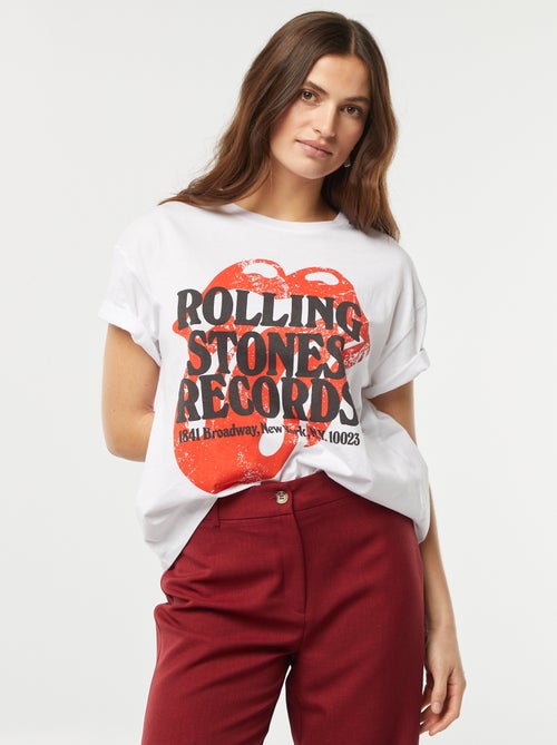 Wijd T-shirt met 'The Rolling Stones'-print - Kiabi