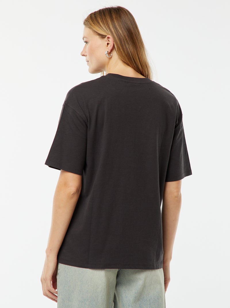 Wijd T-shirt met 'The Rolling Stones'-print ZWART - Kiabi