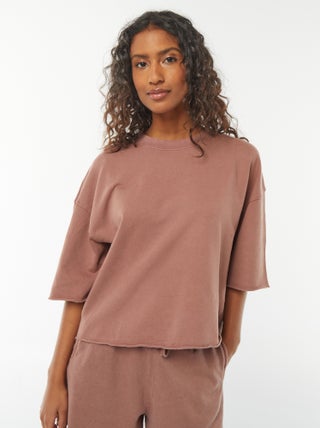 Wijd T-shirt met verwassen effect en korte mouw
