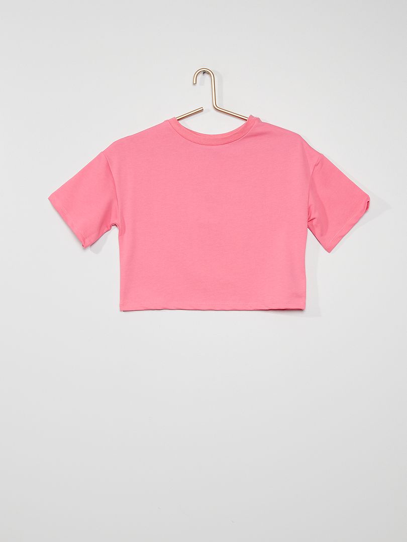 Wijd T-shirt van lichte molton roze - Kiabi