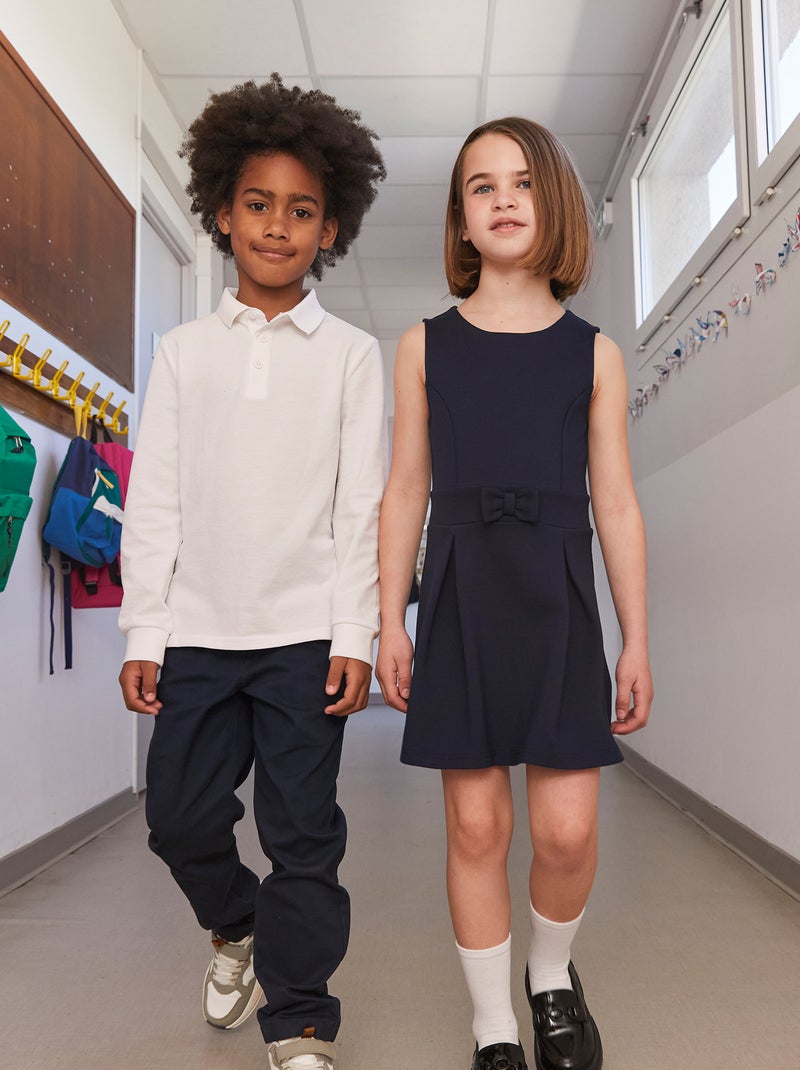 Wijd uitlopende jurk met plooien BLAUW - Kiabi