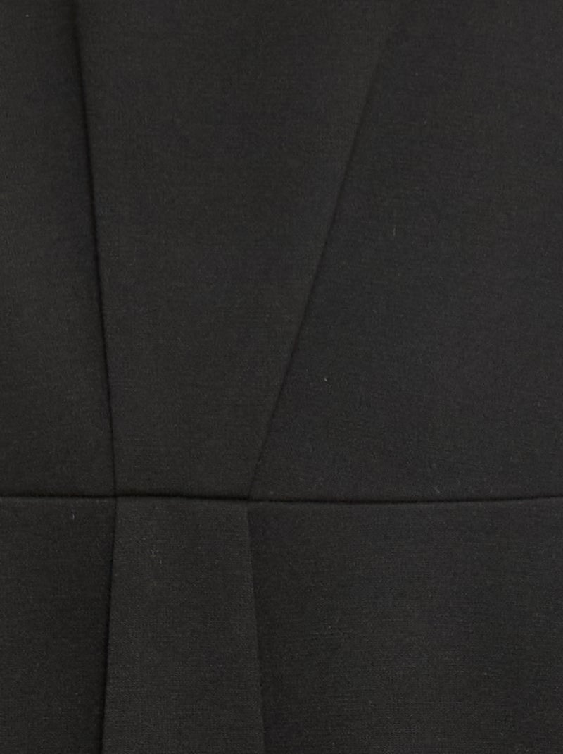 Wijd uitlopende jurk van milanotricot met korte mouwen zwart - Kiabi