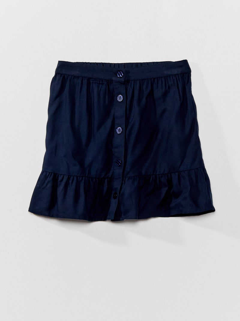 Wijd uitlopende rok met ruches BLAUW - Kiabi