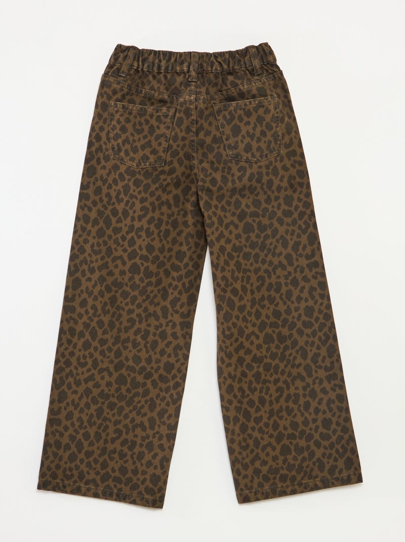 Wijde 5-pocket-jeans van spijkerstof Bruin - Kiabi