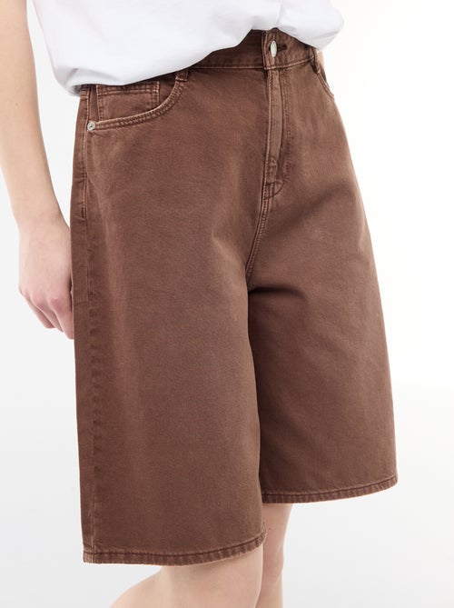 Wijde bermuda van twill - Kiabi