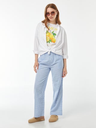Wijde broek in pyjamastijl