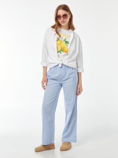 Wijde broek in pyjamastijl - Kiabi